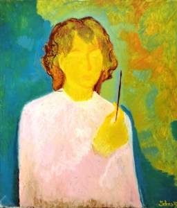 1973 Autoritratto-con-capelli-lunghi-e-pennello-ol.tl_.-cm60x70