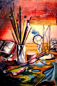 1971 Il tavolo del pittore ol.tl . cm.60x80 1971 