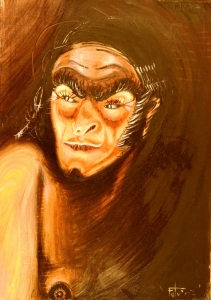 1971 Personaggio tenebroso ol.tl . cm.50x70 1971 