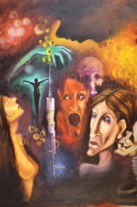 1972 Allegoria della droga ol.tl . cm.60x80 1972 