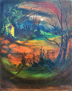 1972 'Notte di luna piena' ol.tl.cm. 40x50