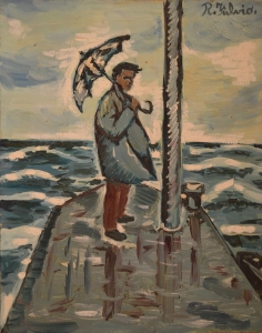 1974-Autoritratto-sul-molo-in-un-giorno-di-pioggia-ol.tl_.-cm.40x50-1974-