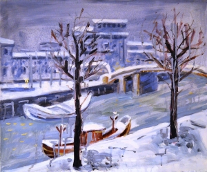 1976-Il-canale-di-Riccione-sotto-la-neve-ol.tl_.-cm.50x60-1976-