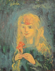 1977-Bambina-bionda-con-mazzolino-ol.tl_.-cm.40x50-1977-