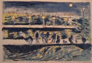 1977-Pesca-notturna-sul-molo-tecnica-mista-su-carta-cm.20x30-1977-