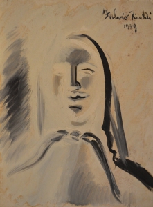 1979-Figura-con-fazzoletto-allacciato-in-testa-ol.tl_.su-cart.-cm.40x50-1979-