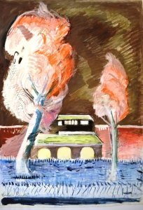 1980-Casolare-al-limitare-di-un-campo-di-grano-ol.e-pastelli-su-carta-cm.50x70-1980-