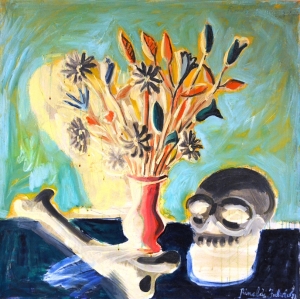 1982-Natura-morta-con-fiori-e-teschio-ol.tl_.-cm.70x80-1982-