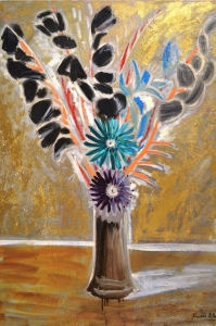 1985-Iris-e-gerbere-in-un-vaso-di-terracotta-ol.tl_.-cm.60x80-1985-