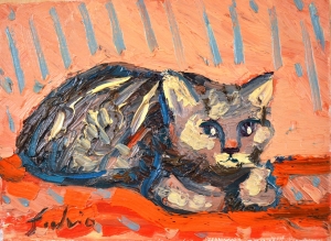 1987-Il-gatto-‘scricciolo’-ol.tl_.-cm.18x24-1987-