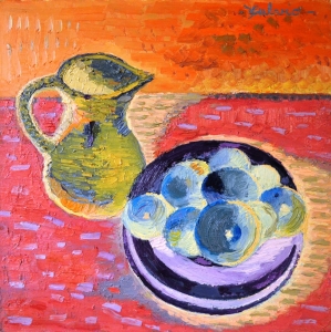 1987-Natura-morta-con-piatto-e-brocca-versione-al-negativo-ol.tl_.-cm.50x50-1987-