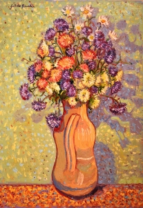 1989-Brocca-di-terracotta-con-garofani-e-margherite-ol.tl_.-cm.50x70-1989-