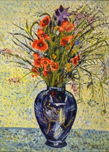 1989-Papaveri-e-fiori-di-campo-nel-vaso-cinese-ol.tl_.-cm.50x70-1989-