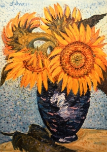 1989-Vaso-blù-con-quattro-girasoli-ol.tl_.-cm.50x70-1989-