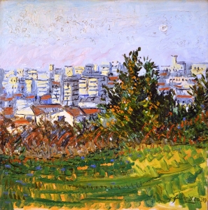 1989-Veduta-di-Riccione-dal-Pariolino-ol.tl_.su-mas.-cm.50x50-20-1-89-