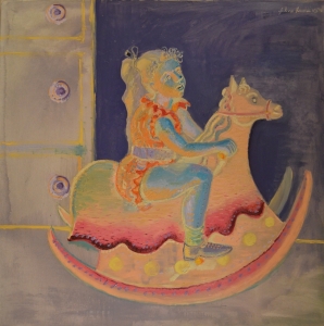 1990-Bambina-sul-cavallo-a-dondolo-ol.tl_.-cm.100x100