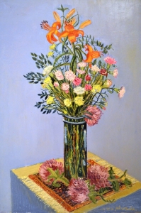 1990-Garofani-crisantemi-e-gigli-arancione-nel-vaso-di-vetro-ol.tl_.-cm.60x90-2-12-90-