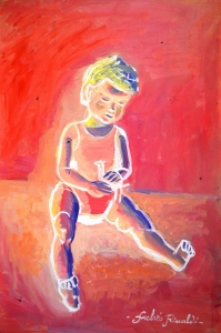 2000-Marco-mentre-gioca-con-la-giraffina-ol.mas_.-cm.40x60-2000-