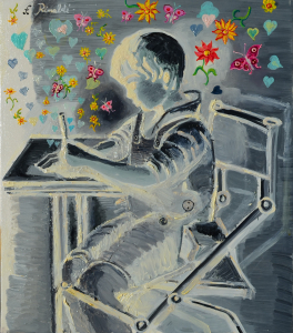 2002 'Marco mentre disegna' ol.tl. cm.60x80 - Copia