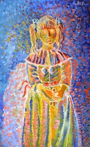 2005-Bambina-con-orsetto-ol.faes. cm.55x90