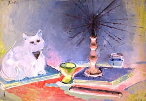 2005-Il-gatto-Muki-al-lume-di-una-candela-ol.tl_.-cm.50x70-2005-