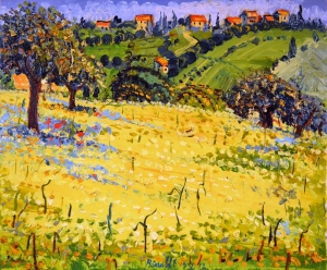 2012-Paesaggio-a-Coriano-con-campo-fiorito-ol.tl_.-cm.50x60-19-5-12-