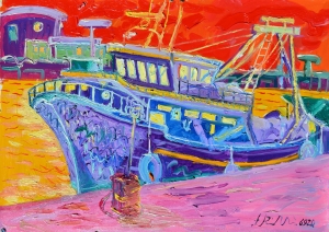 2020-un-peschereccio-ancorato-nella-darsena-di-Rimini-ol.tl_.-cm.50x70