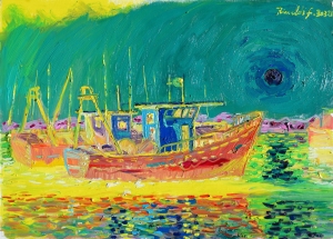 2021-uscita-dal-porto-di-due-pescherecci.-ol.tl_.-cm.50x70