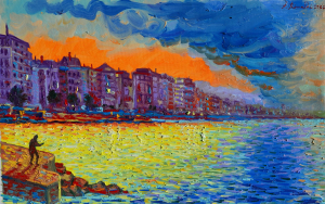 2023 'Tramonto in riviera' ol.tl. cm.52x80