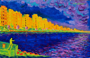 2023 'Tramonto in riviera' ol.tl. cm.52x80