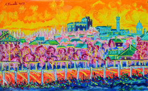 2023 'Veduta di Santarcangelo di romagna ol.tl. cm.52x84