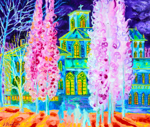 2024 'La chiesa di San Lorenzo sul far della sera' (2°foto) ol.tl. cm.70x80