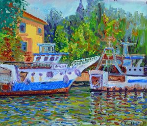 2026 Due pescherecci nel porto di Rimini ol.tl. cm.54x64