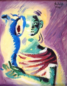 1976 Ragazza-con-anfora-ol.tl_.su-cartone-cm.40x50