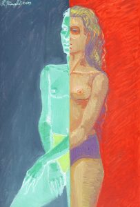 2025 Ragazza in toples ol.tl. cm.50x70