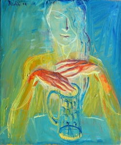 2013-ragazza con boccale     ol.tl.cm50x60