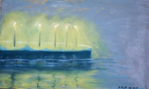 2015-sera di nebbia lungo il canale ol.masonite 40x80