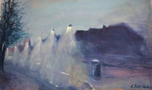 2015-sera nebbiosa lungo il sentiero che costeggia la vecchia fornace ol.tl. cm.45x80