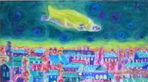 2016-nel divenire della notte sulla città ol. masonite cm.35x75