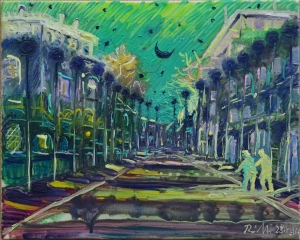 2016-passeggiata notturna ol. tl. cm.30x40