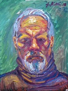 2018-autoritratto ol.su cartone telato cm.25x35