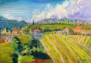 2018-campi coltivati a Morciano ol.tl. cm.70x100