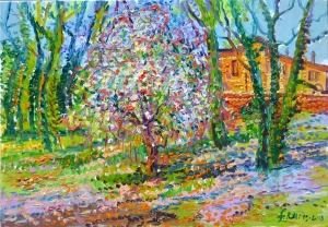 2018-melo selvatico in fiore ol.tl. cm.70x100