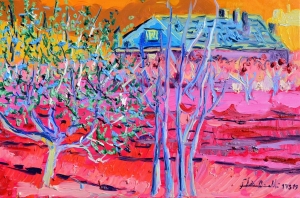 2019 Pesco in fiore e casolare a Morciano ol.tl. cm.40x60