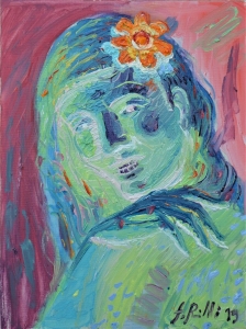 2019  saskia con margherita  ol.tl. cm.30x40