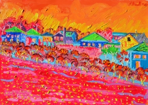 2020 campo coltivato e case a scacciano ol. tl. cm.50x70