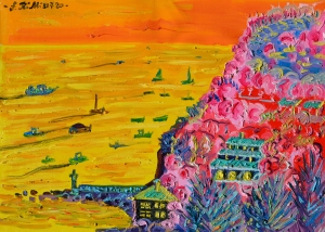 2020 la collina con baia valugola ol.tl. cm.50x70