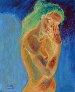 2020 turbamento  ol.su tl. applicata su masonite cm.50x60